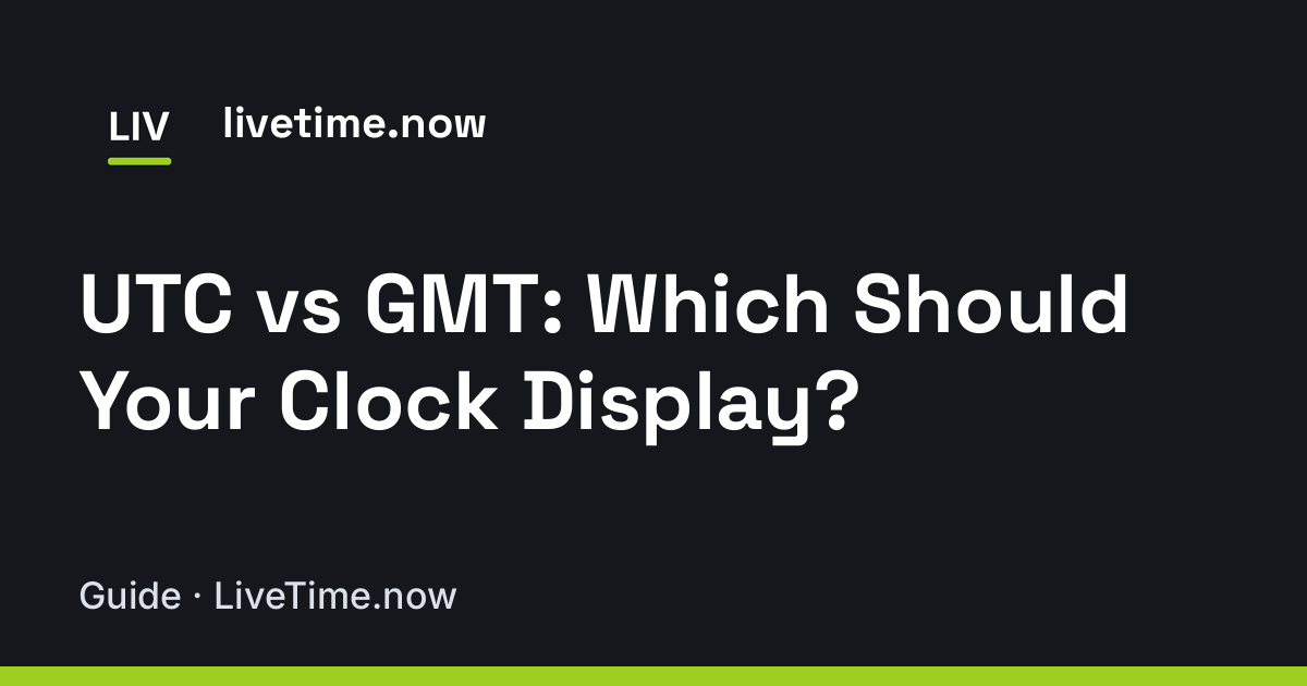 Updated Clock UTC vs GMT clock display | LiveTime.now